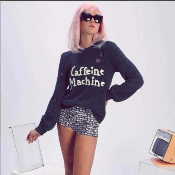 Wildfox caffeine machine sweater knit destroyed - Picture 6 of 15